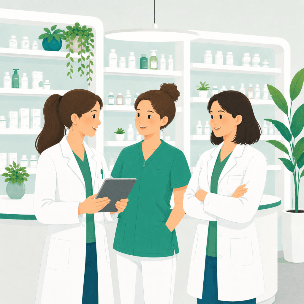 illustration de l'équipe de la pharmacie kersanté